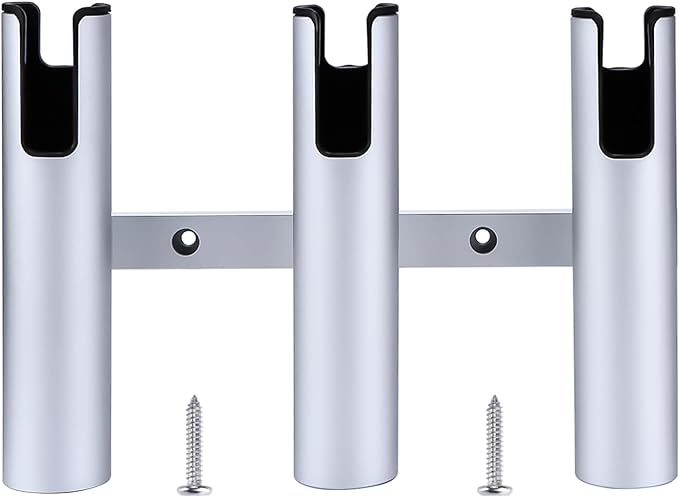 Marinebaby Aluminum Fishing Boat Rod Holder,3/4 Link Tube Aluminum Rod Rack, Suit Boats & Yacht ,Silver