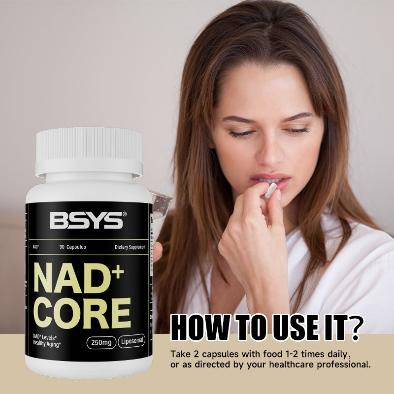 BSYS NAD Supplements Anti-Aging Vitality Support Metabolic & Cognitive Health Boost Mitochondrial Energy Enhancement Healthy Weight Management & Insulin Balance Aid Active Aging Formul