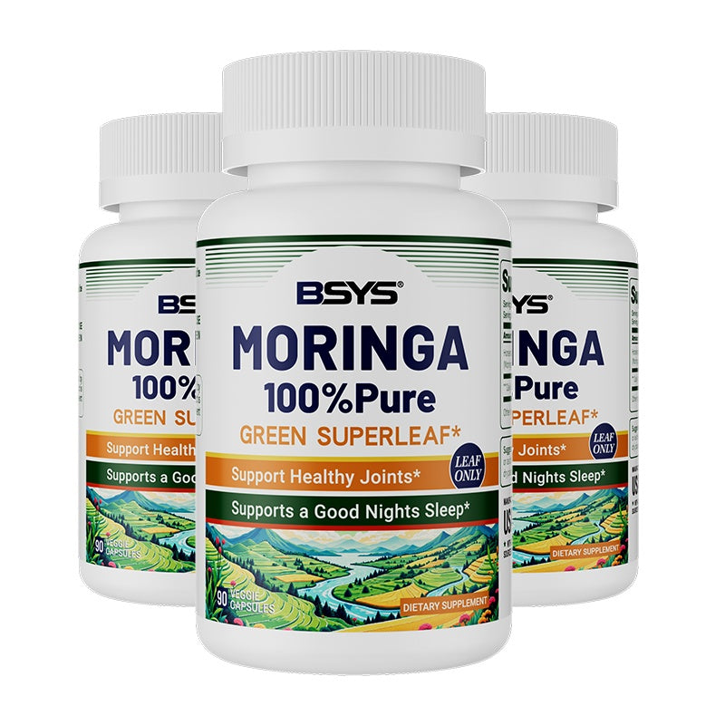 BSYS Moringa Capsules Antioxidant & Anti-Inflammatory Support Blood Sugar Health Aid Cholesterol Balance Formula Heart Wellness Support Immune Boost & Natural Defense