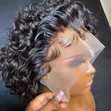 Brazilian Pixie Cut Wig Human Hair 13X1 Short Curly Lace Front Wig Human Hair Short Curly Wigs For Black Women Human Hair Bald Alopecia Women