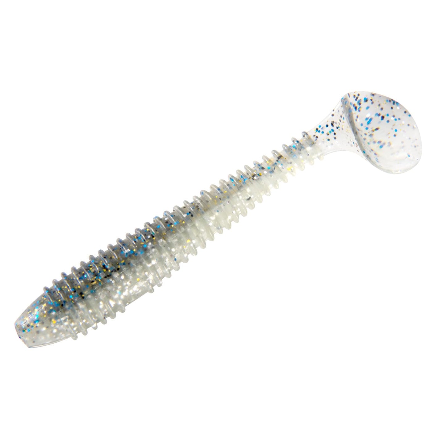 Dr.Fish 20 Pack Paddle Tail Swimbait Soft Fishing Lure Bass Fishing Freshwater Soft Plastic Shad Bait Drop Shot Bait Bluegill Panfish Crappie 2 Blue-White