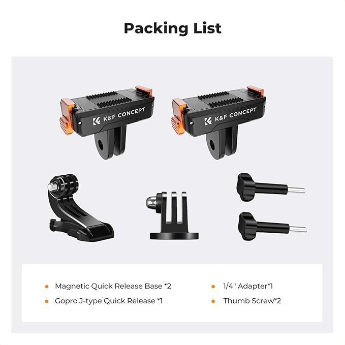 K&F CONCEPT 2 Pack Magnetic Quick Release Adapter Mount for DJI Osmo Action 5 Pro, Extension Base Bracket with 1/4" Adapter/Quick-Release Buckle for DJI Osmo Action 4/Action 3/Osmo 360 Accessories