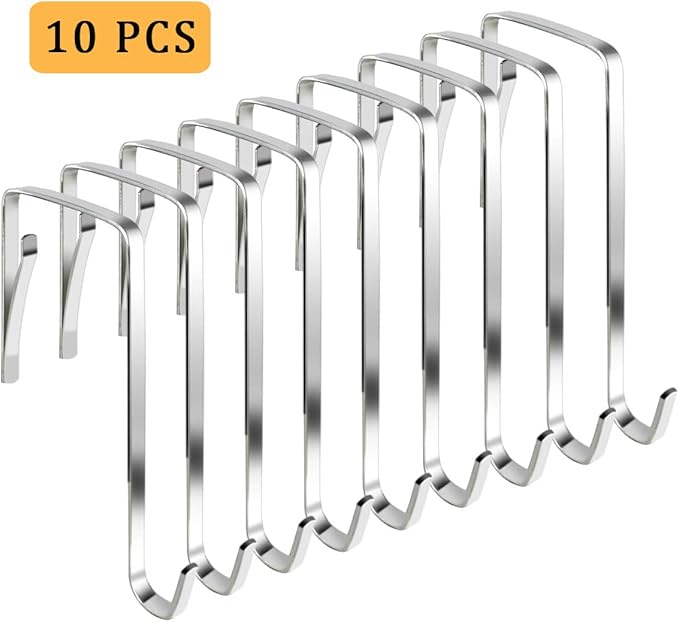 10Pcs Over The Door Hooks, Metal Door Hanger Z Hooks, Sturdy Over Door Hooks for Hanging Clothes, Towels, Coats and More