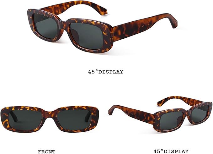 BUTABY レディース レクタングルサングラス レトロ運転用グラス 90年代ヴィンテージファッション ナロースクエアフレーム UV400保護