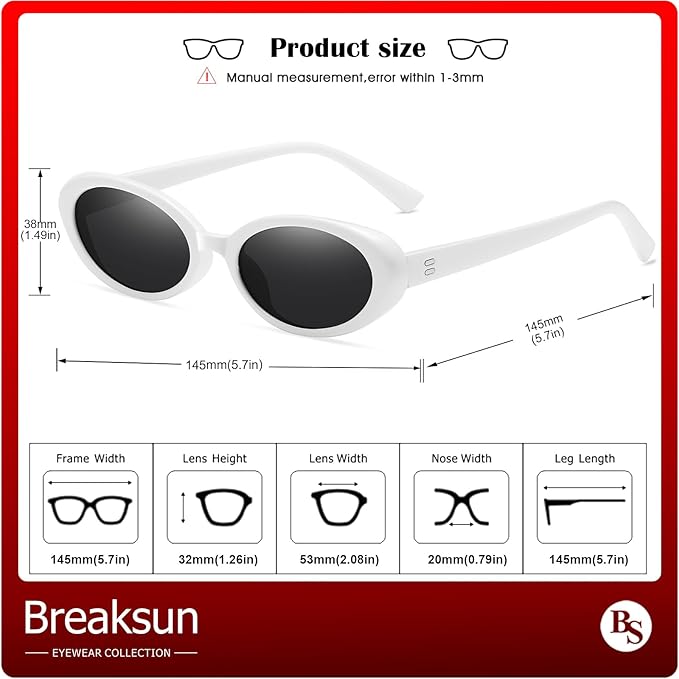 Retro Oval Sunglasses for Women Men Fashion Small Oval Sunglasses 90s Vintage Shades