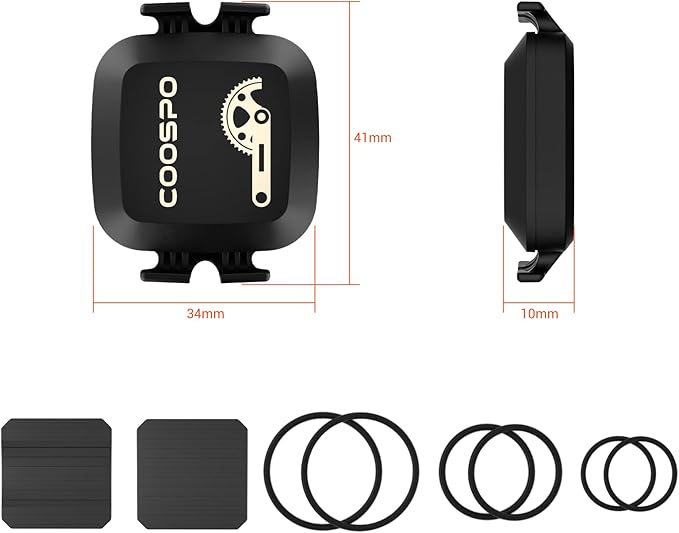 COOSPO Cadence & Speed Sensor for Cycling, Wireless Bluetooth & ANT+ Bike RPM Sensor for Cycling Computers, Compatible with IP67 / Rouvy / Zwift / Peloton / Wahoo / CooSporide