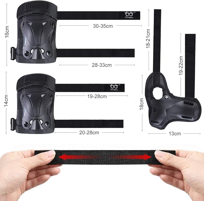 Kids/Youth Knee and Elbow Pads with Wrist Guards Protective Gear Set for Skating Skateboarding Cycling Biking Scooter and Multi Sports