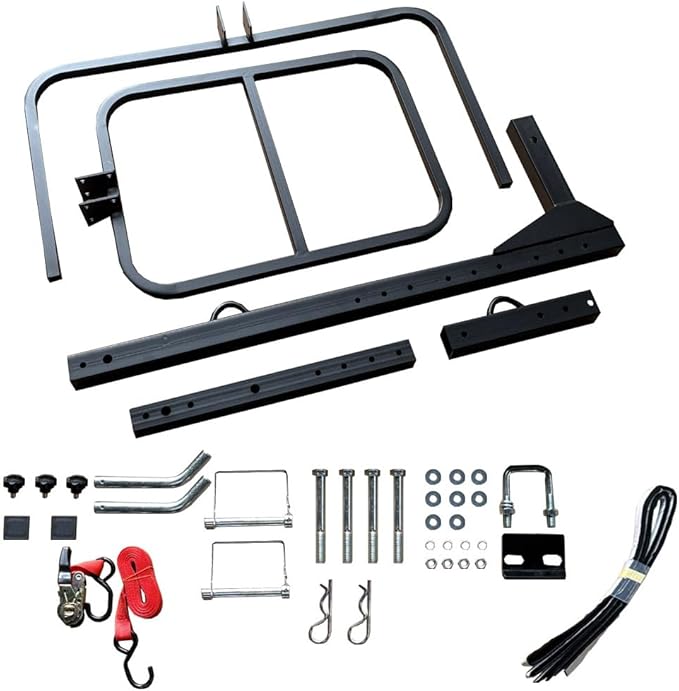 RV Hitch Mount Kayak Rack – Vertical Kayak Carrier for Up to 12’ Kayaks – 2” Hitch Receiver – 150 lbs Capacity – Compatible with RVs, Trucks & SUVs