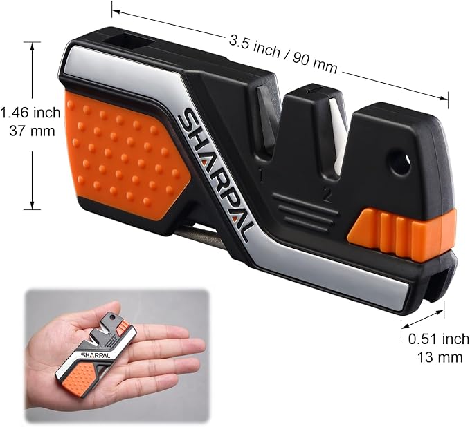 SHARPAL 101N 6-in-1 Pocket Knife Sharpener & Survival Tool – Diamond Sharpening Rod, Fire Starter Ferro Rod, Whistle – Sharpens Straight & Serrated Blades, Repairs & Hones Knives