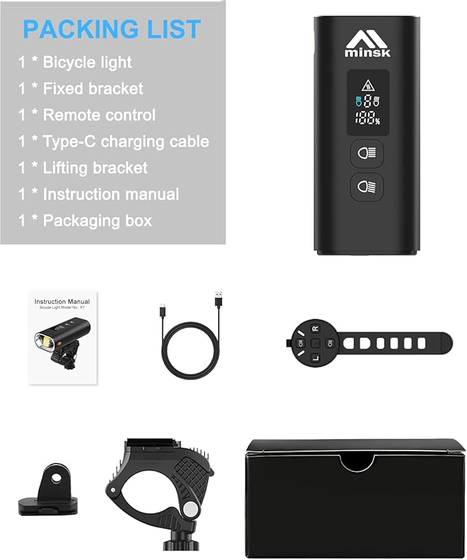 Bike Lights, 17 LED 4800 Lumen Bicycle Light with 4 Modes, 10000mAh USB Rechargeable Bike Light, Bike Headlight with Digital Power Display, Wide Beam Bike Lights for Night Riding