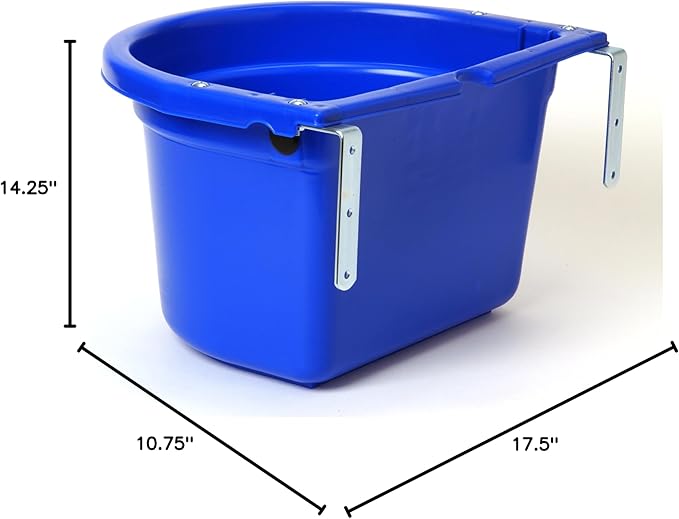 Little Giant® Plastic Fence Feeder | Pig Feeder | Clip On Fence Feeder | Mountable Feed Bucket | 20 Quarts | Blue