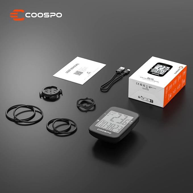 COOSPO BC26 Cycling Computer for Road Bikes, Wireless GPS Bike Computer for Entry Level Rider, GPS Bicycle Speedometer Odometer Wireless Cycling Computer with Automatic Backlight