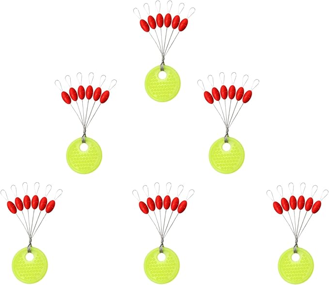 Rubber Fishing Bobber Stopper,6 in 1 Float Sinker Stops,Black Orange & Colorful Oval Cylinder,L M S Float Stop Available