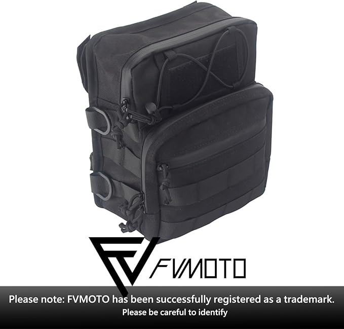 Universal Club Style Utility Molle Traveller Bar Handlebar T-Bar Bag Handle Bags, Fit For Harley Dyna Street Bob FXBB Softail Sportster, Tool Pouch Trunk Storage Bag, Black (DSCBB000-HD)