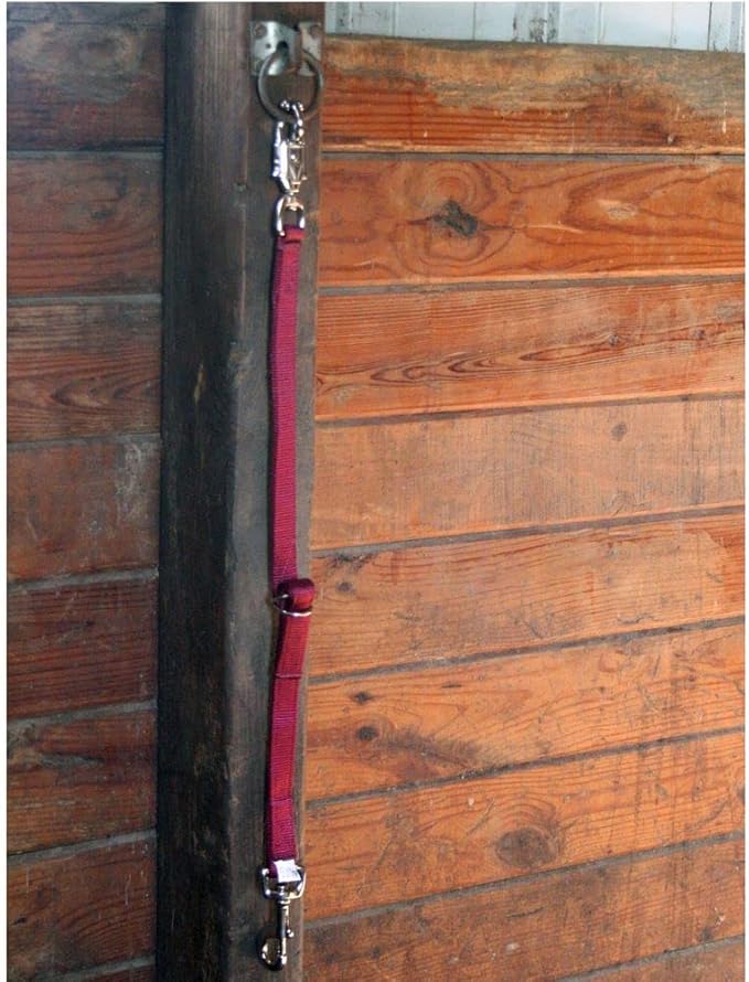Dura-Tech Double Ply Adjustable Nylon Trailer Ties | Ideal for Multiple Tying Locations | Quick Release Panic Snap | Adjustable Length | Easy Attachment to Horse's Halter