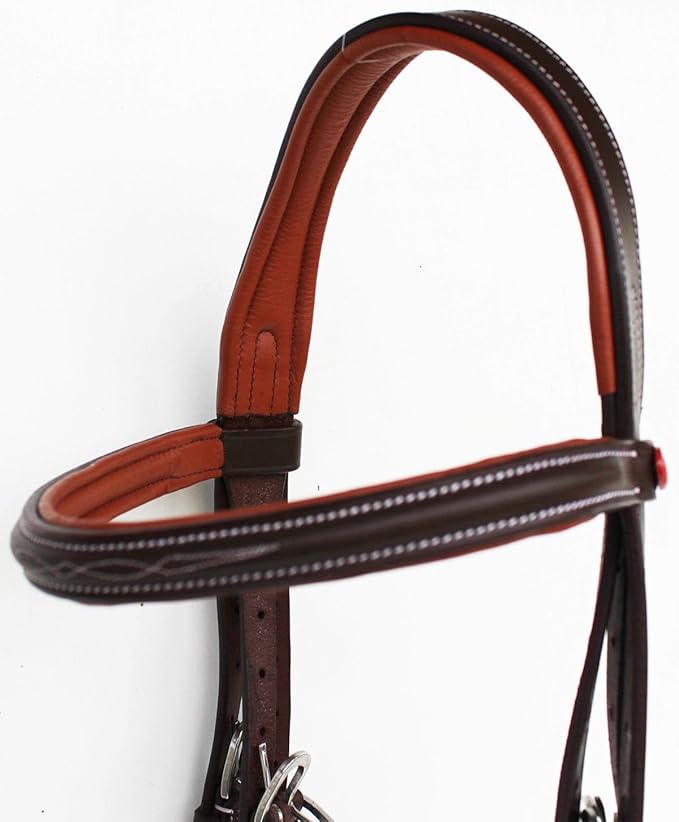 CHALLENGER Horse English Padded Leather Jumping Adjustable Figure 8 Bridle Full 803447