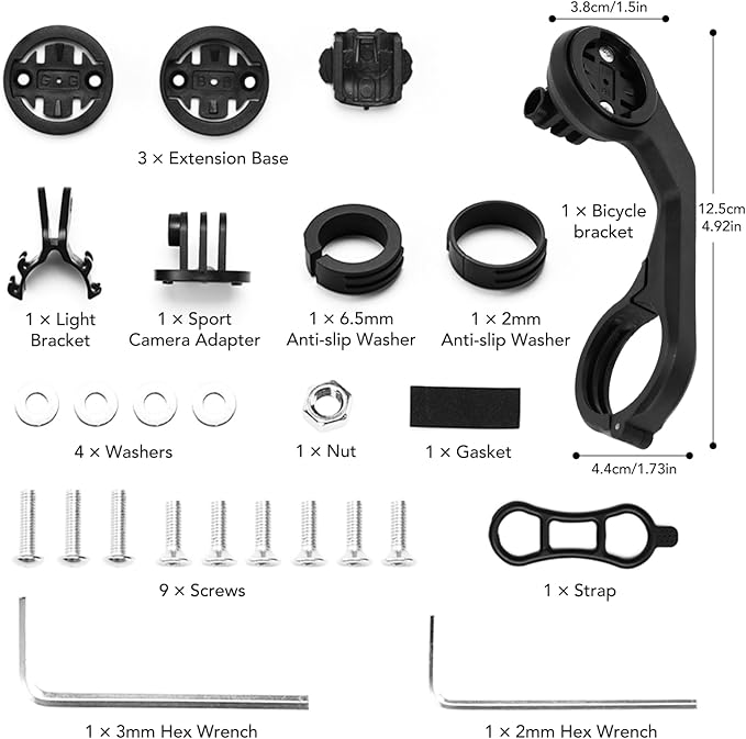 TOMSHOO Out-Front Mount for Edge Adjustable Bike Computer Mount Riding Camera Lights Handlebar Extender for Road Mountain Bikes