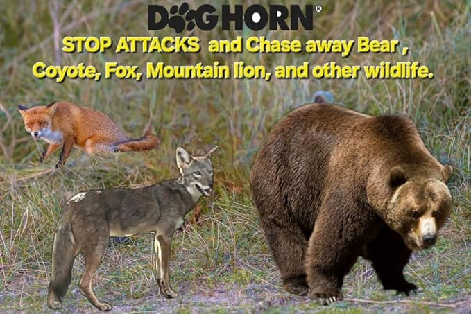 Genuine DOG HORN XL - Pet Training Air Horn. Stop Dog Fights, Scare Coyotes, Bear, & Other Wild Animals! Effective Outdoor Safety Alarm for Hiking, Biking, Camping, Boating, & More!
