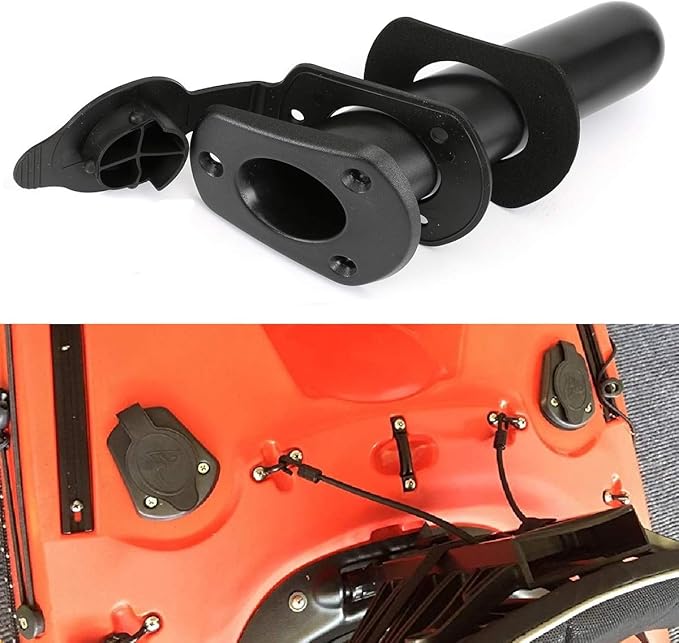 2 Pcs Kayak Deck Plastic Flush Mount Fishing Boat Rod Holders and Cap Cover, Fishing Tackle Accessory Tool