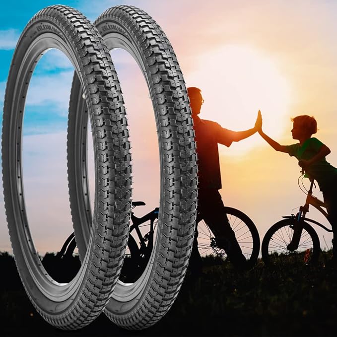 SIMEIQI 2 Pack 20"x2.125"/ 26"x2.1"/ 29"x2.125" Inch Bike Tire with 2 Levers for Mountain Foldable Replacement Beach Bicycle Tires