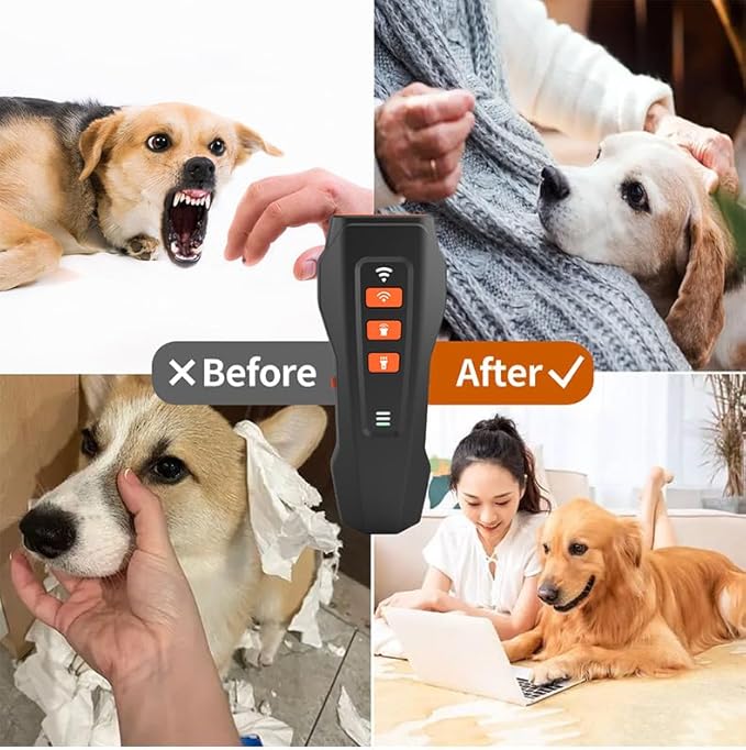 Upgraded Anti Barking Device for Dogs, Ultrasonic Dog Barking Deterrent Devices with LED Light 3 Modes Rechargeable anti dog barking device 33ft Ultrasonic Dog Repeller for Indoor Outdoor Training