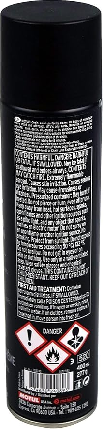 Motul C1 Chain Clean – Motorcycle Chain Cleaner for Dirt Bike, Street Bike, ATV, UTV & O-Ring/X-Ring Chains, Heavy Duty Degreaser Spray, Removes Grease & Grime Fast, 9.8 oz