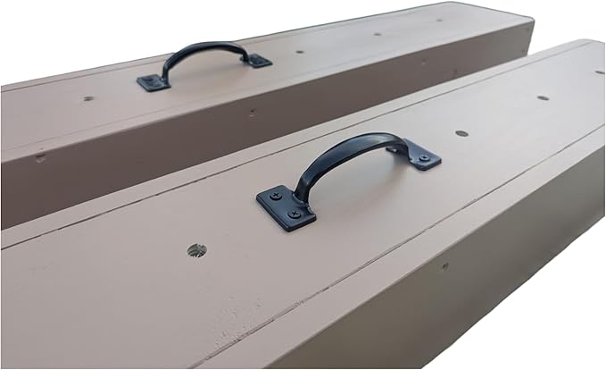 Two Handmade 4-ft Sport Horse Jump Flower Box Set – Pressure-Treated Pine, Heavy-Duty, Black Metal Handles, Six Flower Holes – Trusted by Equestrian Farms in Eastern U.S. for 10+ Years, Light Brown