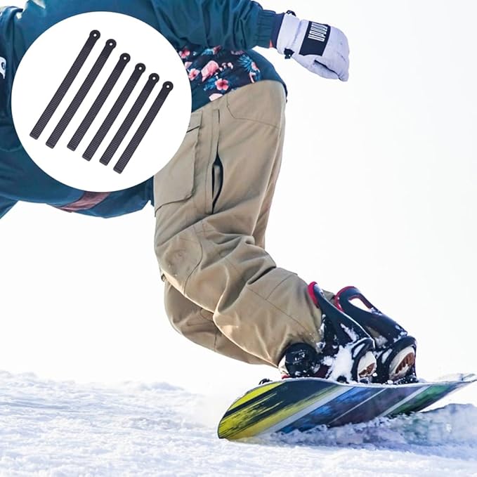 SUPERFINDINGS 6 Sets 3 Sizes Snowboard Binding Straps Replacement 206/227/264mm PVC Elastic Strap-in Snowboarding Bindings for Snowboard Binding Replacement