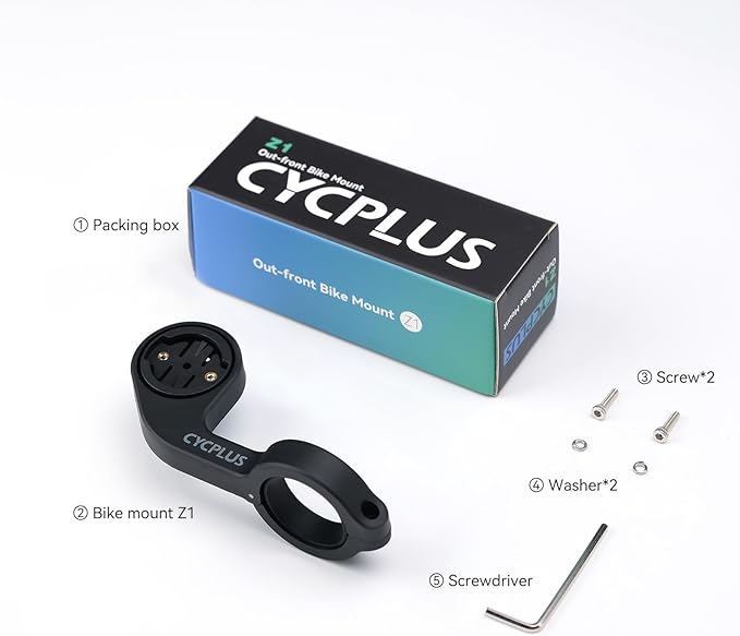 CYCPLUS Cycling Out Front Bike Mount Designed for All Cycling Computer, Garmin Edge 520 530 820 830 1000 GPS and Other Normal Models, Fits 12.5 inches(31.8mm) Diameter Handlebars Only.