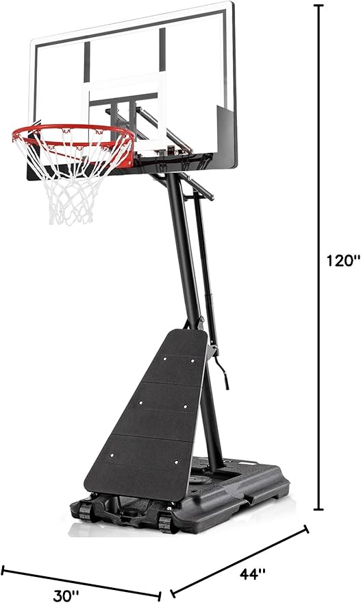 BACKYARD BLITZ Basketball Hoop, 44&48IN&54IN Backboard Portable Basketball Goal System, 10FT Hand-Crank Adjustable Basketball Hoops Outdoor