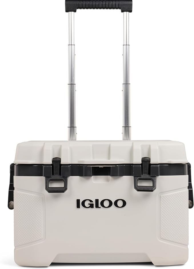 Igloo Trailmate 52QT ホイールクーラー、断熱ハードシェルアイスチェスト、ボーン