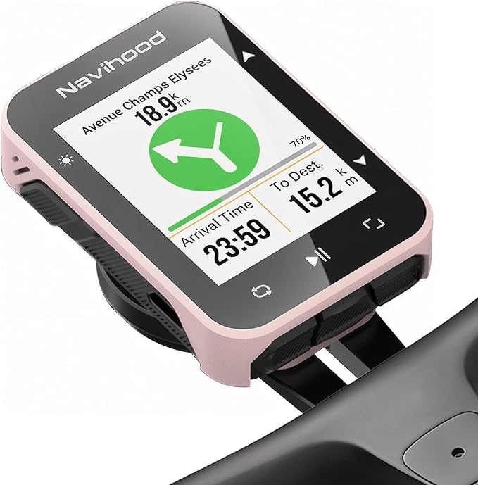 L2 GPS Bike Computer, 2" Color LCD Wireless Cycling Computer,Bike Speedometer Bluetooth ANT+, IPX7 Waterproof, Auto Backlight, Supports HR/Cadence/Power Sensors