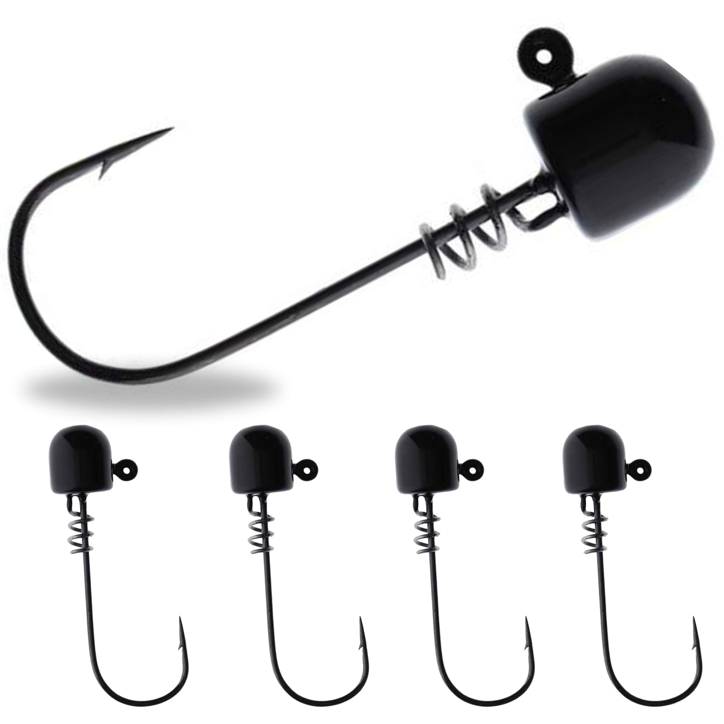 Reaction Tackle ScrewLock Ned Rig Jig Heads/Weedless Fishing Lure Jig - 1/4 - BL