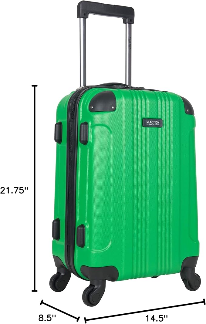 Kenneth Cole REACTION アウトオブバウンズ 軽量ハードシェル 4輪スピナーラゲッジ、ケリーグリーン、20インチ機内持ち込み