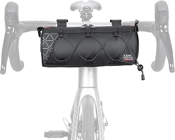 KEMIMOTO Bike Handlebar Bag with Waterproof Rain Cover Front Bike Bag for Bicycles - Water-resistant Dual Zippers for Mountain Road Bike, Cycling Commuter Shoulder Bag Professional Bicycle Accessories