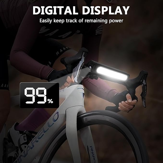 Bike Lights for Night Riding,1500 Lumens High&Low Beam Front Light, OLED Display USB-C Rechargeable Bicycle Lights,IPX6 Waterproof Ebike Headlight with Tail Light for MTB,Off-Road,City Riding