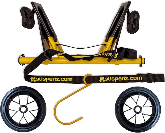 Suspenz Kayak Canoe Stern Cart, EZ-Stow Transport Trolley with Straps, Lightweight, Compact Aluminum Frame, 130 lb Load Capacity (22-1199)