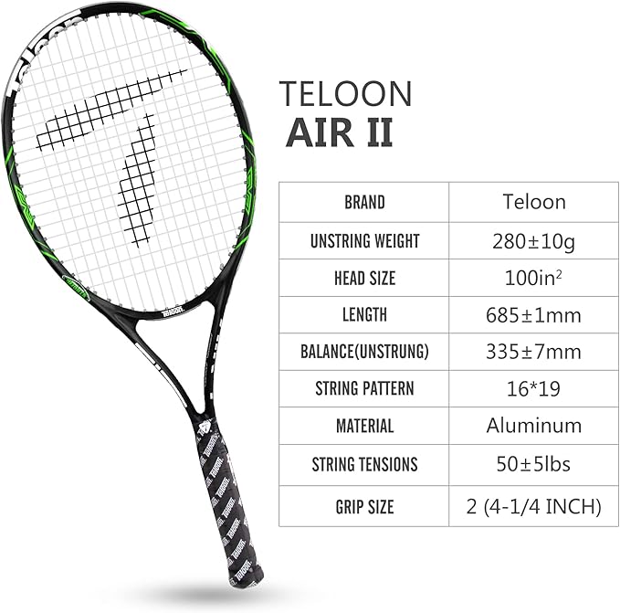 Teloon Tennis Rackets for Adults 2 pcs Recreational -27 inch Tennis Racquet for Men and Women College Students Beginner Tennis Racket.…