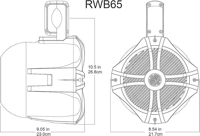 Rockville Pair RWB65W 6.5" White 2-Way Marine Wakeboard Tower Speakers, 250W Total, 4 Ohm, Waterproof, High-Fidelity Sound, Durable Mounting for Boats and Off-Road Vehicles