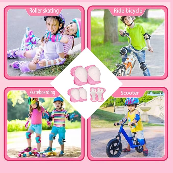 Knee Pads for Kids, Knee Pads and Elbow Pads Set Toddler 3-10 Years Protective Gear Set for Girls Boys with Wrist Guards for Skating Cycling Bike Rollerblading Scooter