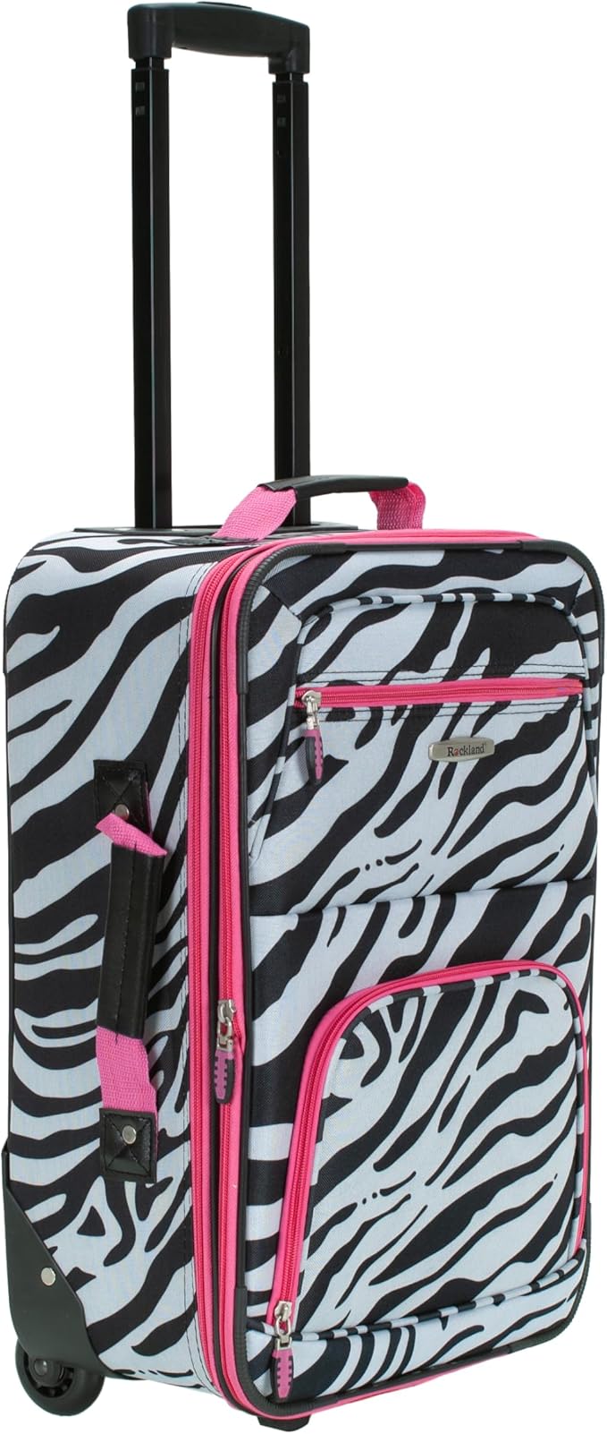Rockland Fashion Softside Upright Luggage Set, Pink Zebra, 2-Piece (14/19)