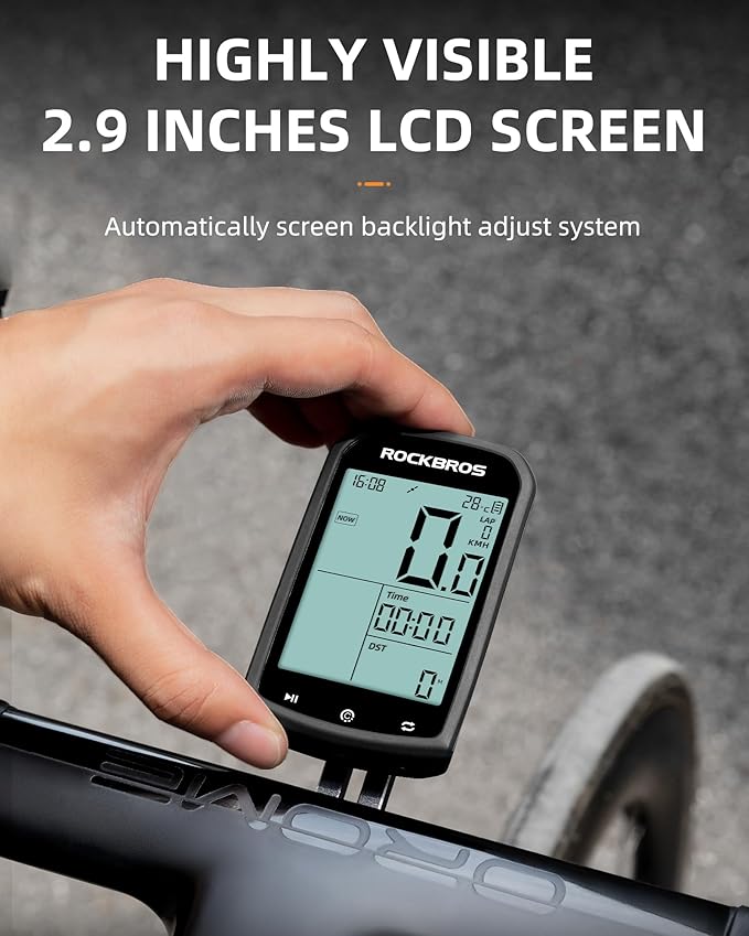 ROCKBROS Bike Computer Wireless Cycling Computers ANT+ Bluetooth Bike Speedometer Odometer Bicycle Computer with Speed Cadence Sensor for Riding Cycling Waterproof 2.9inch LCD Screen