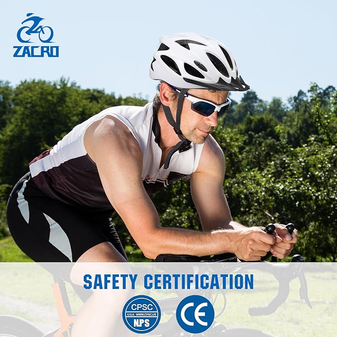 Zacro Adult Bike Helmet, Lightweight Bicycle Helmet with Removable Pads and Visor, CPSC Certified Safety Helmet for Men Women, Mountain Road Cycling Helmet for Adult