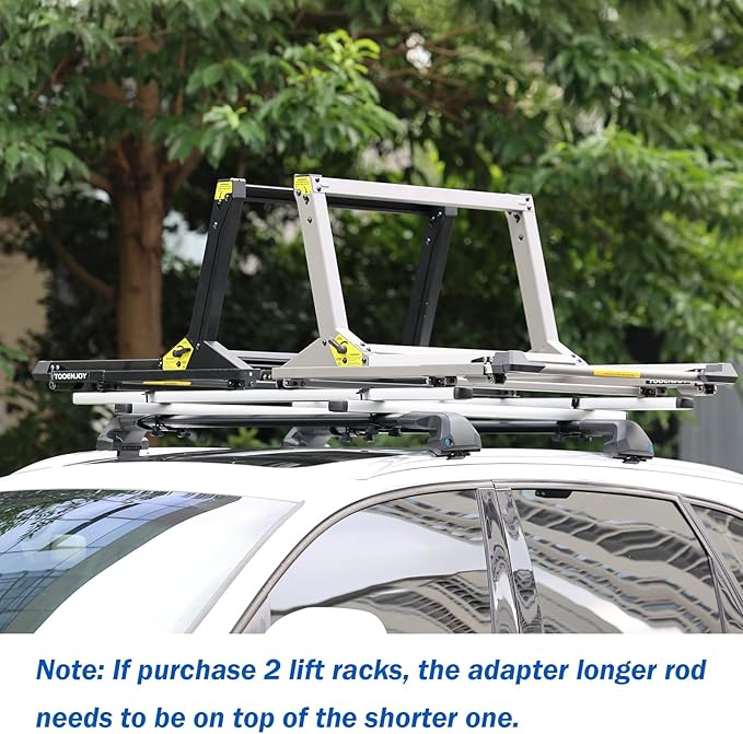 TOOENJOY Heavy-Duty Kayak Lift Assist Roof Rack, 100 LBS Capacity Kayak Canoe Rooftop Loader, Elevating Assist System for Easy Loading