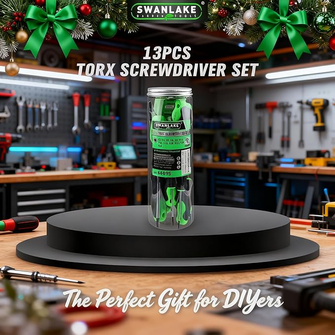 SWANLAKE Magnetic Torx Screwdriver Set - 13 Pieces - T5 to T40 Star Screwdrivers