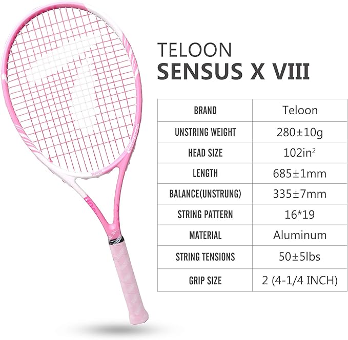 Teloon Tennis Rackets for Adults 2 pcs Recreational -27 inch Tennis Racquet for Men and Women College Students Beginner Tennis Racket.…