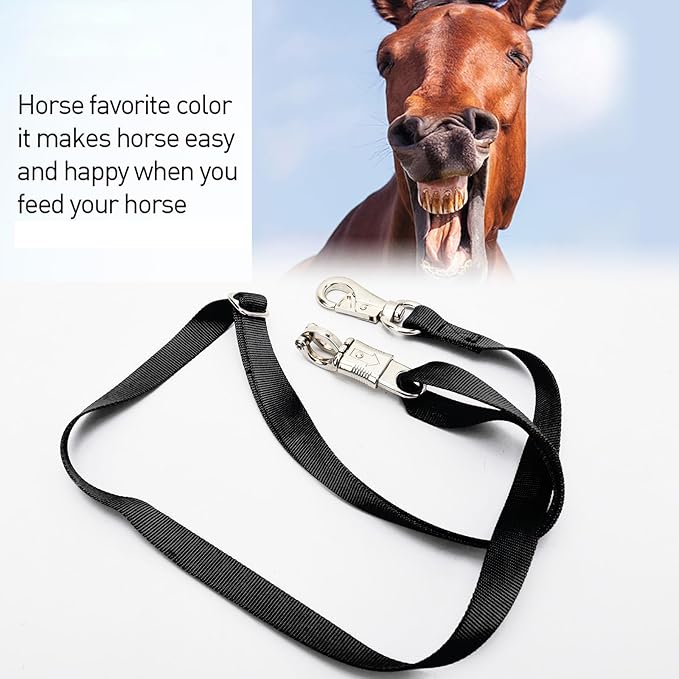 Cross Ties for Horse, 4 Pack Adjustable Nylon Cross Ties Horse Trailer Tie with Panic Snap and Bull Snap,Adjustable Length from 44.5-78.5 Inch,Black