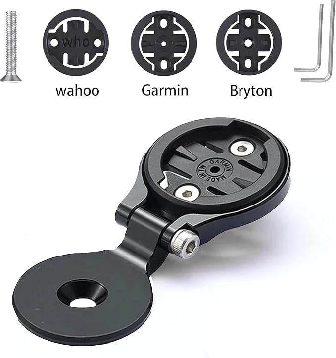 Out Front Road Mountian Bike Stem Handlebar Adjustable Mount for Garmin Edge Wahoo Elemnt Bryton IGPSPORT XOSS Magene (Black)