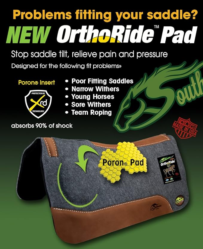 Southwestern Equine OrthoRide Correction Saddle Pad Western Saddle Pads - Made in USA