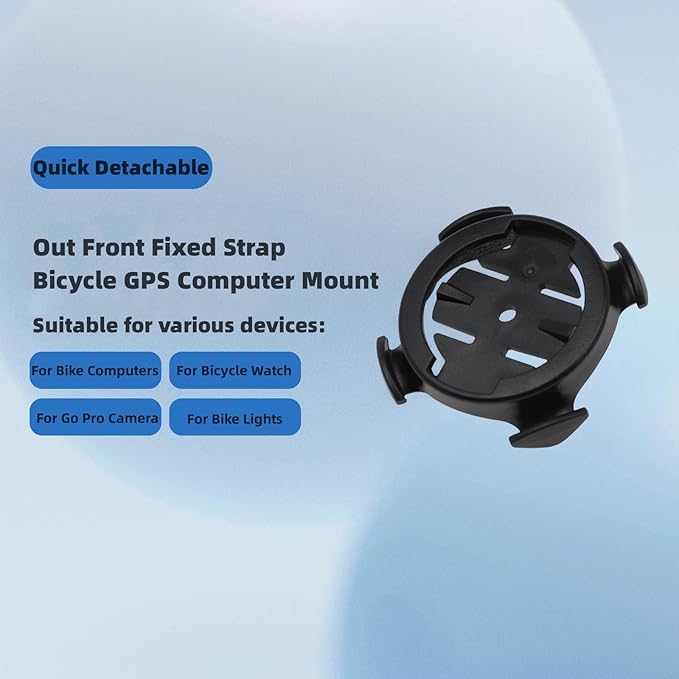 Bike Mount Adapter Compatible with Garmi n GPS Computers,Sport Action Cameras,Bike Lights,Quick Release Strap Mount for Road Mountain Bike MTB Bicycle